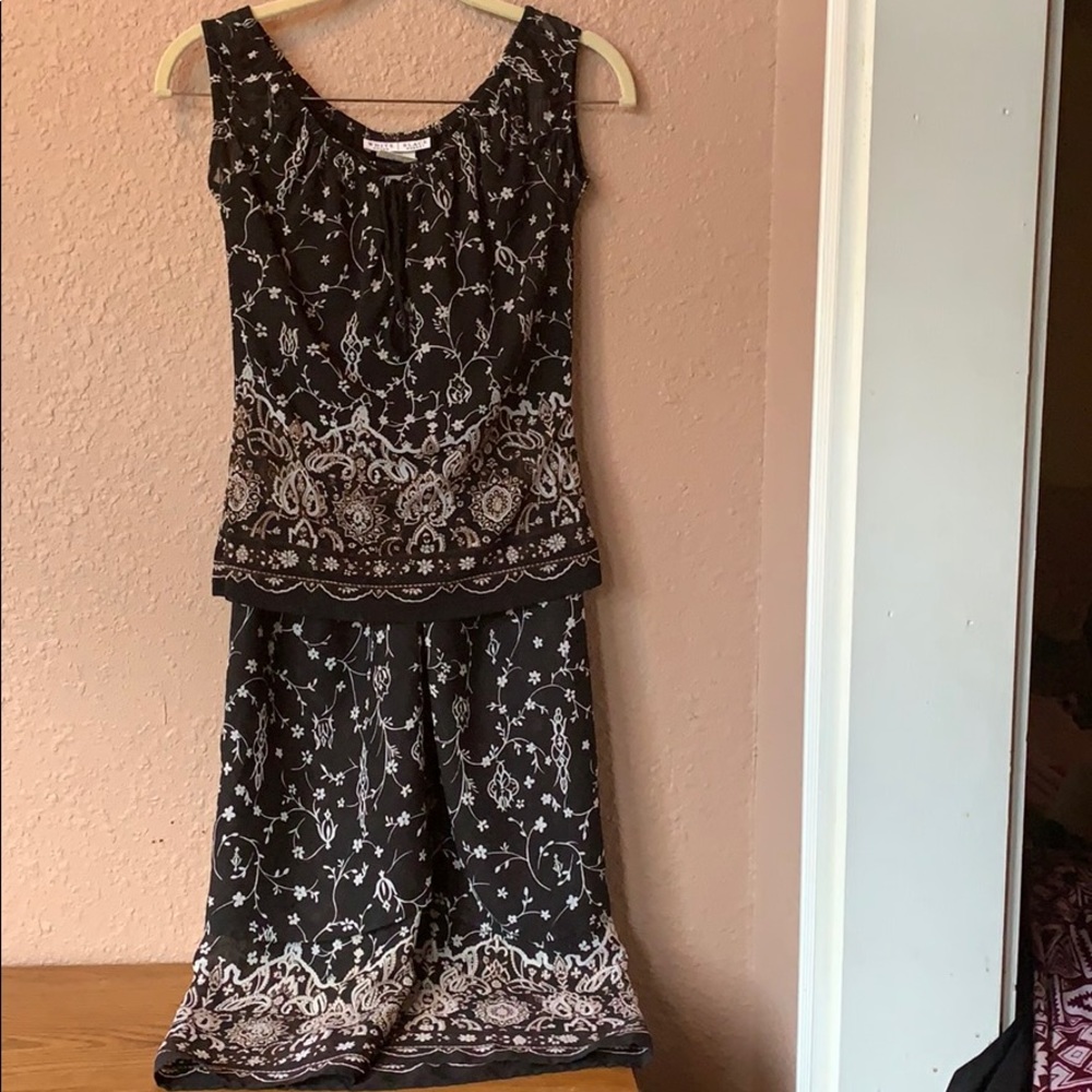 Black & White skirt and blouse.